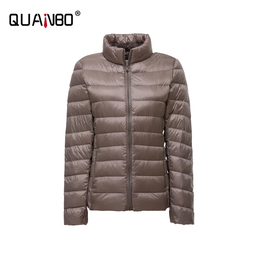 Women's Lightweight Spring Puffer Jacket - Slim Fit