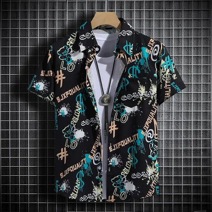 Summer Short-Sleeved Print Men's Tracksuits