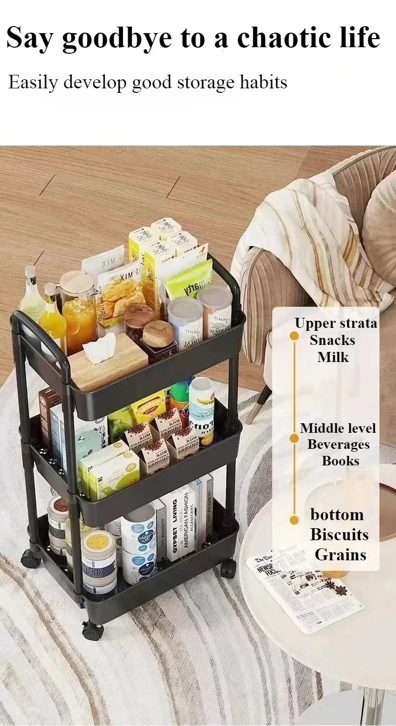 Multi-Layer Kitchen Floor Bedroom Trolley Rack