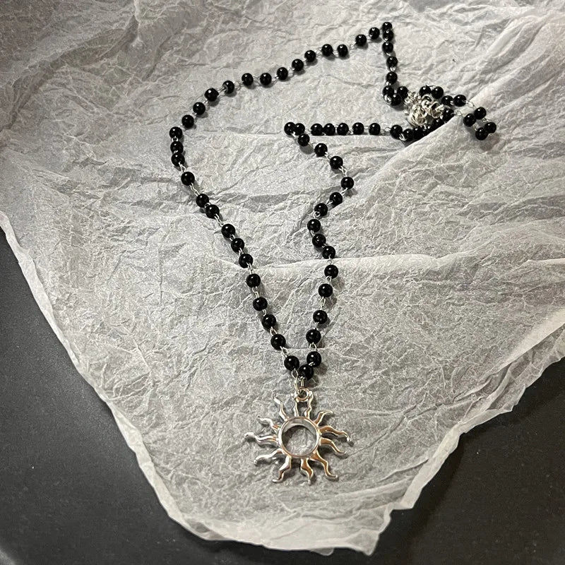 Collier unisexe avec pendentif étoile en cuir et corde 