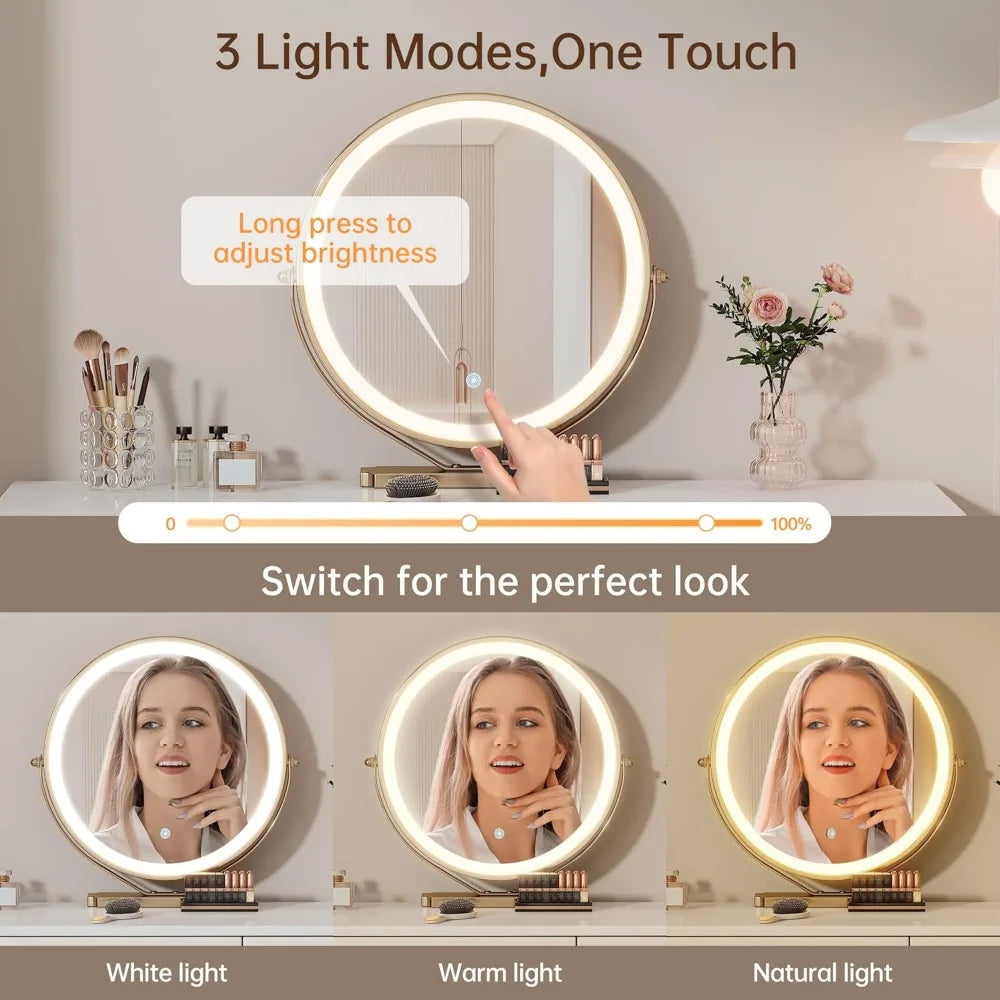 Glam Vanity Set with Lighted Mirror