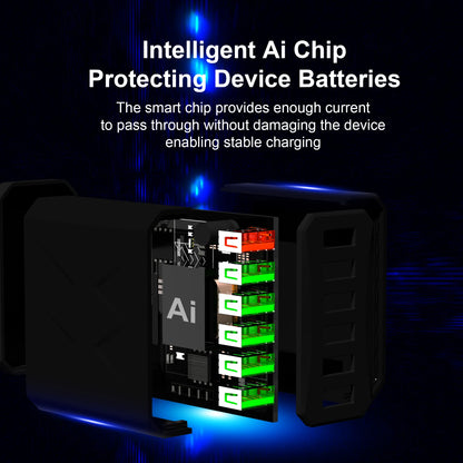 6-Port USB  Fast Charge for All Your Devices
