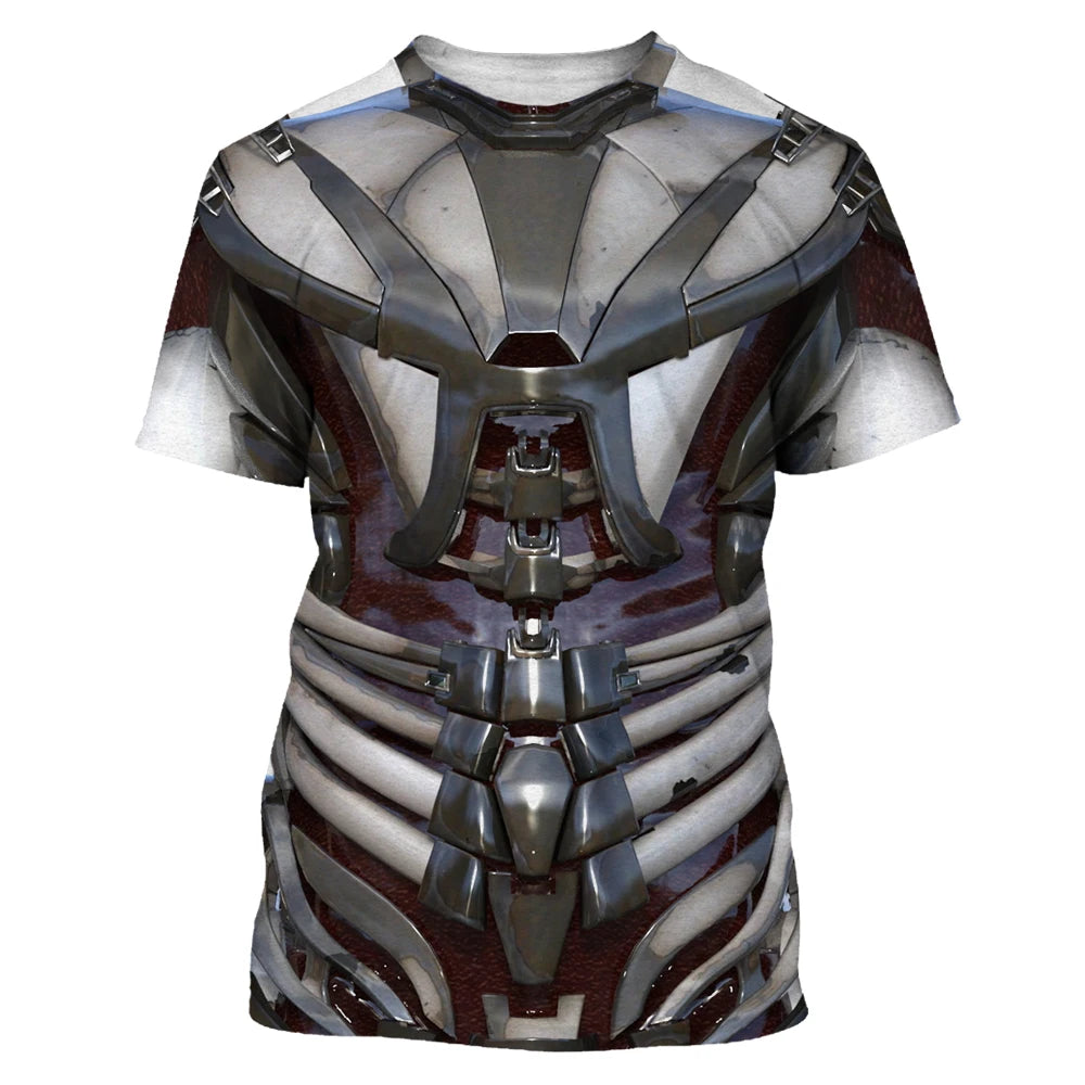 T-shirt surdimensionné à col rond Hip Hop 3D pour hommes