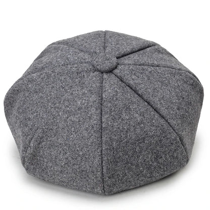 Unisex Woolen Beret - Solid Color Windproof Winter Hat