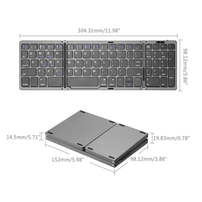 Portable Mini Three Folding Bluetooth Keyboard Wireless Foldable Keypad For iOS Android Windows ipad Tablet With Numeric Keypad