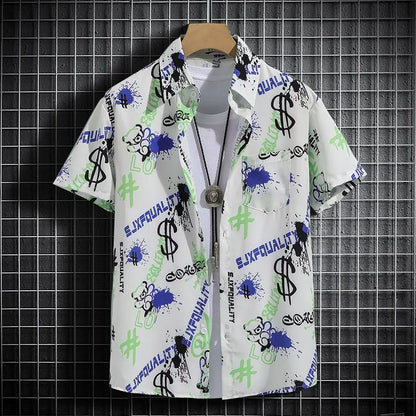 Summer Short-Sleeved Print Men's Tracksuits