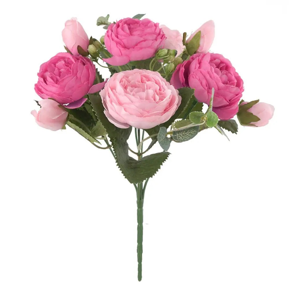 Fleurs artificielles de pivoine en soie – Fausses roses de 30 cm pour la décoration de la maison