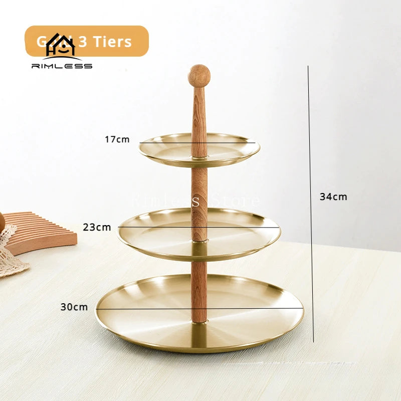 Round 2/3 Tier Wooden Cake Stand for Events