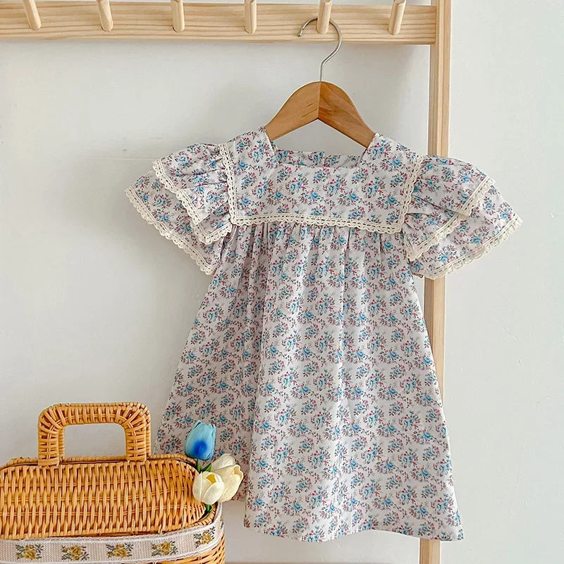 Robe imprimée à manches courtes pour fille