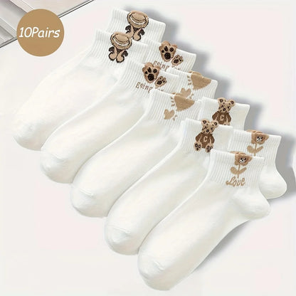 Women's Breathable Teddy Bear Ankle Socks