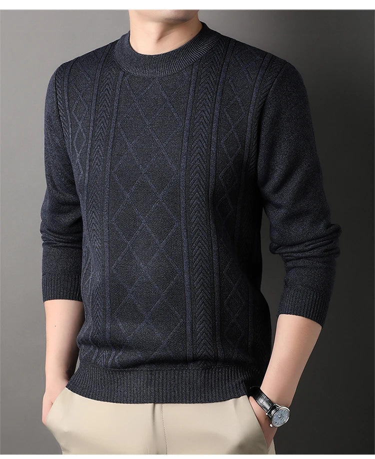 Versatile Men's Knit Pullover Sweater