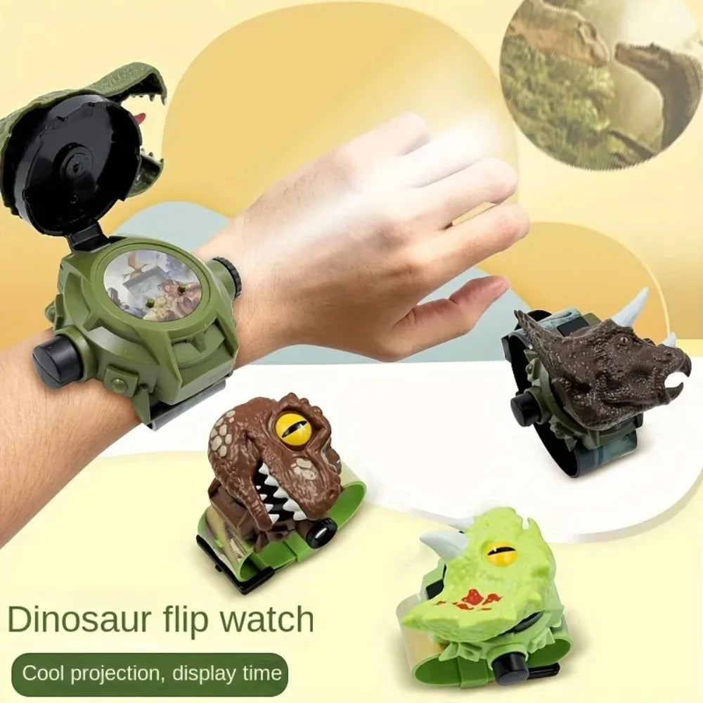 Montre électronique de projection de dinosaures 3D pour enfants