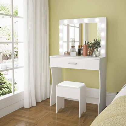 Ember Interiors Modern White Painted Vanity Table