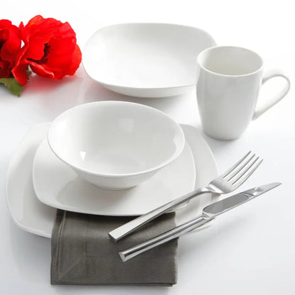 White Gold Porcelain Dinnerware Set