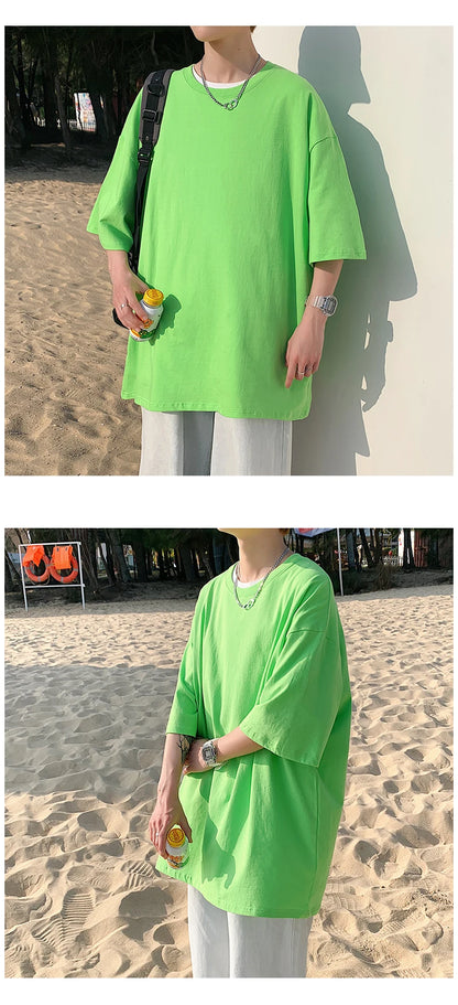 Men's Oversized Short Seleve Y2K Casual Cotton Tees
