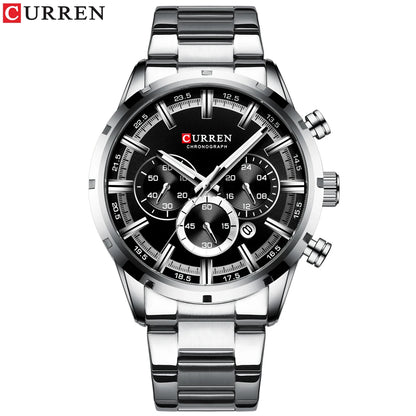 Men’s Watches Top Brand Big Sport Watch Luxury Men Military Steel Quartz Wrist Watches Chronograph Gold Design Male Clock