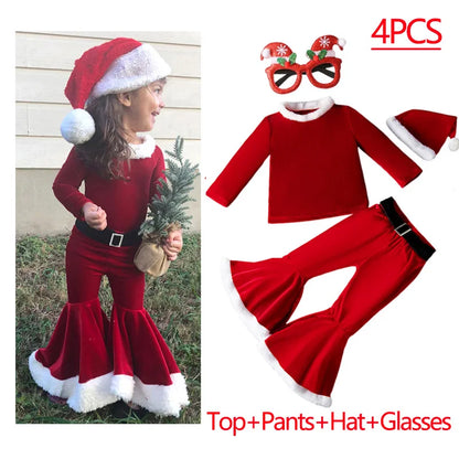 Kids Christmas Elf Costume Set