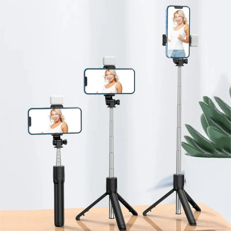 Expandable Portable iPhone Tripod Selfie Stick with Detachable BT Wireless Remote