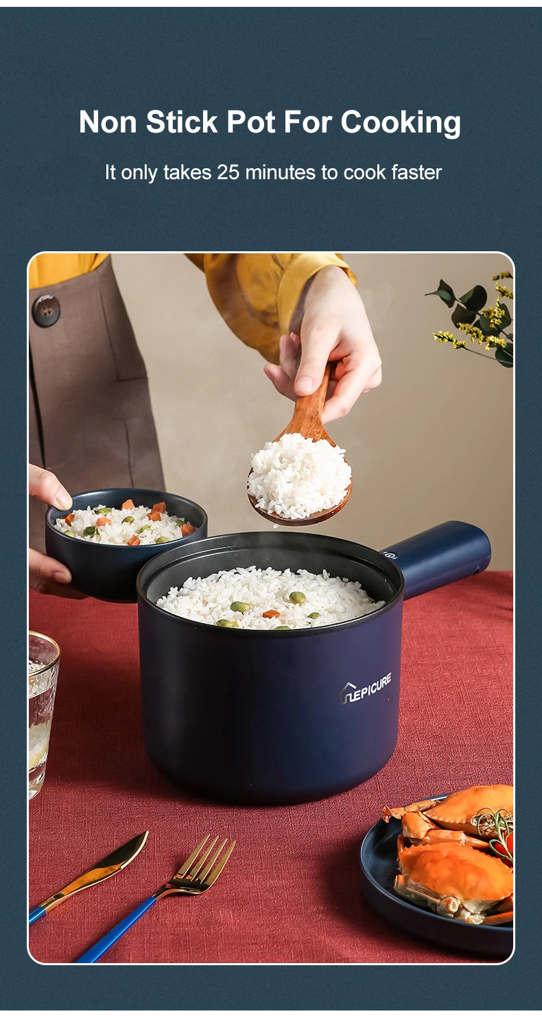 Cuiseur à riz électrique domestique multifonction avec marmite chaude