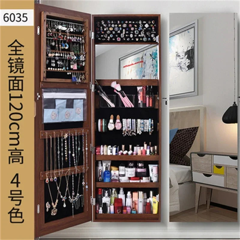 White Vanity Mirror Jewelry Cabinet