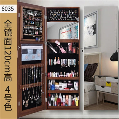 White Vanity Mirror Jewelry Cabinet