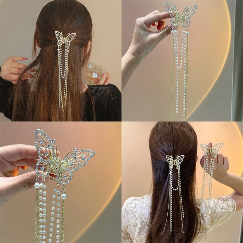 Pearl Tassel Hair Clip