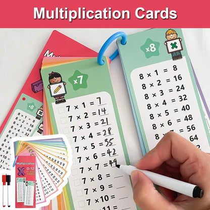 0-12 Multiplication Chart Cards - Montessori Math Learning Tool