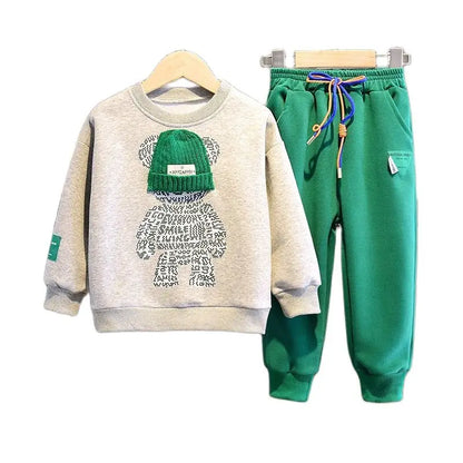 Boys' Cartoon Bear Sweater Set