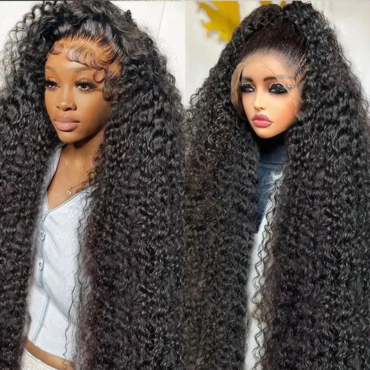 HD Lace Frontal Deep Wave Curly Echthaar Vorgezupfte Damenperücke