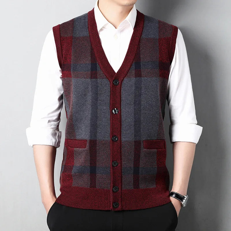 Men's Plaid Print winter Sweater