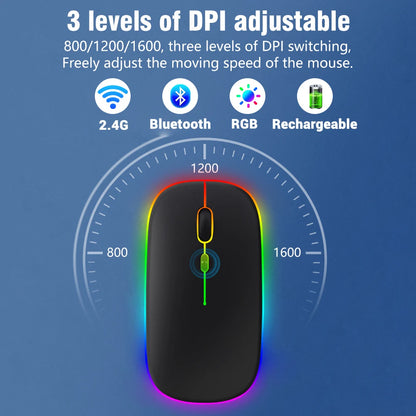 Backlit Bluetooth Keyboard Mouse for Multi-Device