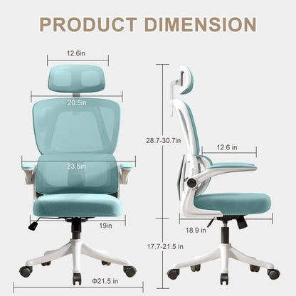 Chaise de bureau ergonomique à dossier haut avec soutien lombaire