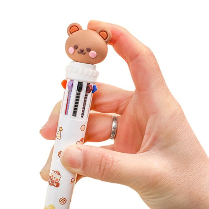 10-Color Cartoon Bear Gel Pen