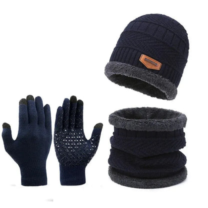 Men's Winter Windproof Hat Scarf - Gloves Set