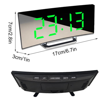 Curved Screen Digital Alarm Clock