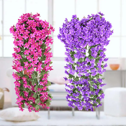 Fleurs artificielles suspendues au mur, fausses plantes pour la décoration
