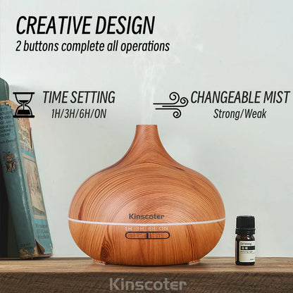 500ml Wood Grain Aromatherapy Essential Oil Diffuser