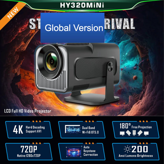 4K Android 11 Projector 1080P 400ANSI Dual WiFi6