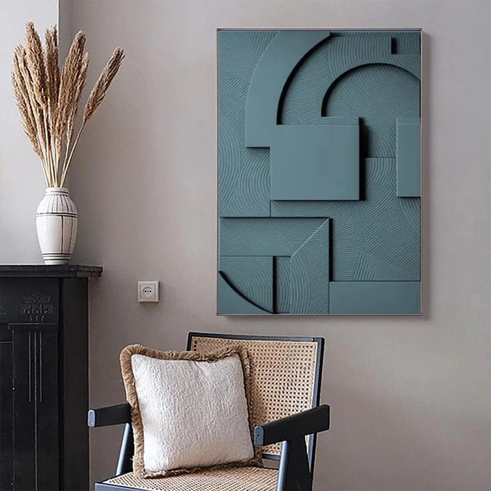 Geometric 3D Effect Canvas Wall Art