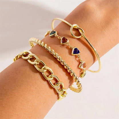 Punk-Armbandset mit kubanischen Ketten für Damen