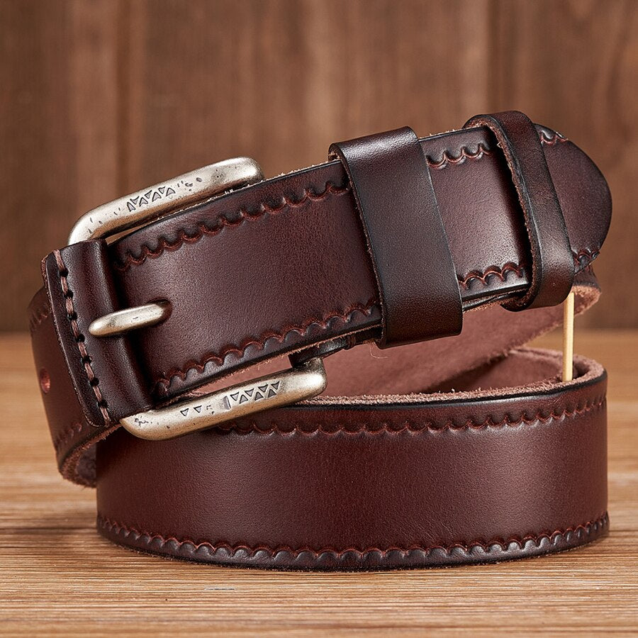 Ceinture de luxe en cuir de vache pour homme