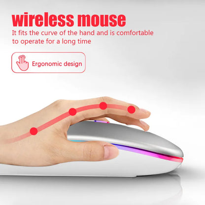 Silent RGB Wireless Mouse - Ergo Design