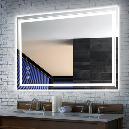 XL-Badezimmerspiegel mit Hintergrundbeleuchtung, beschlagfrei