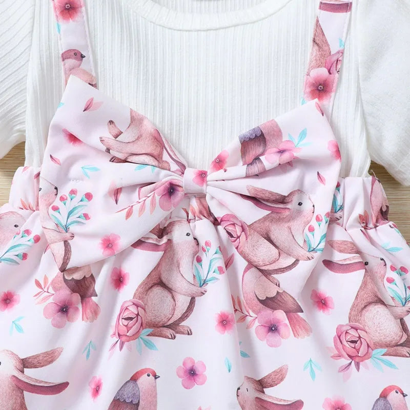 Baby Girl Summer Dress Set Rabbit Theme