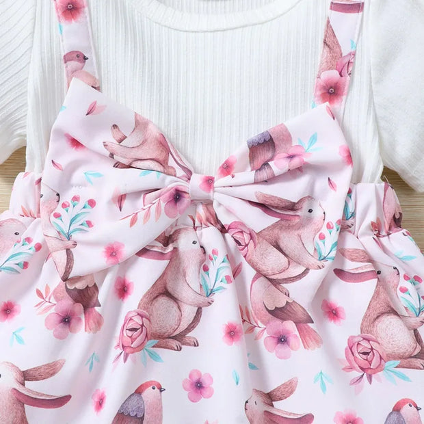 Baby Girl Summer Dress Set Rabbit Theme