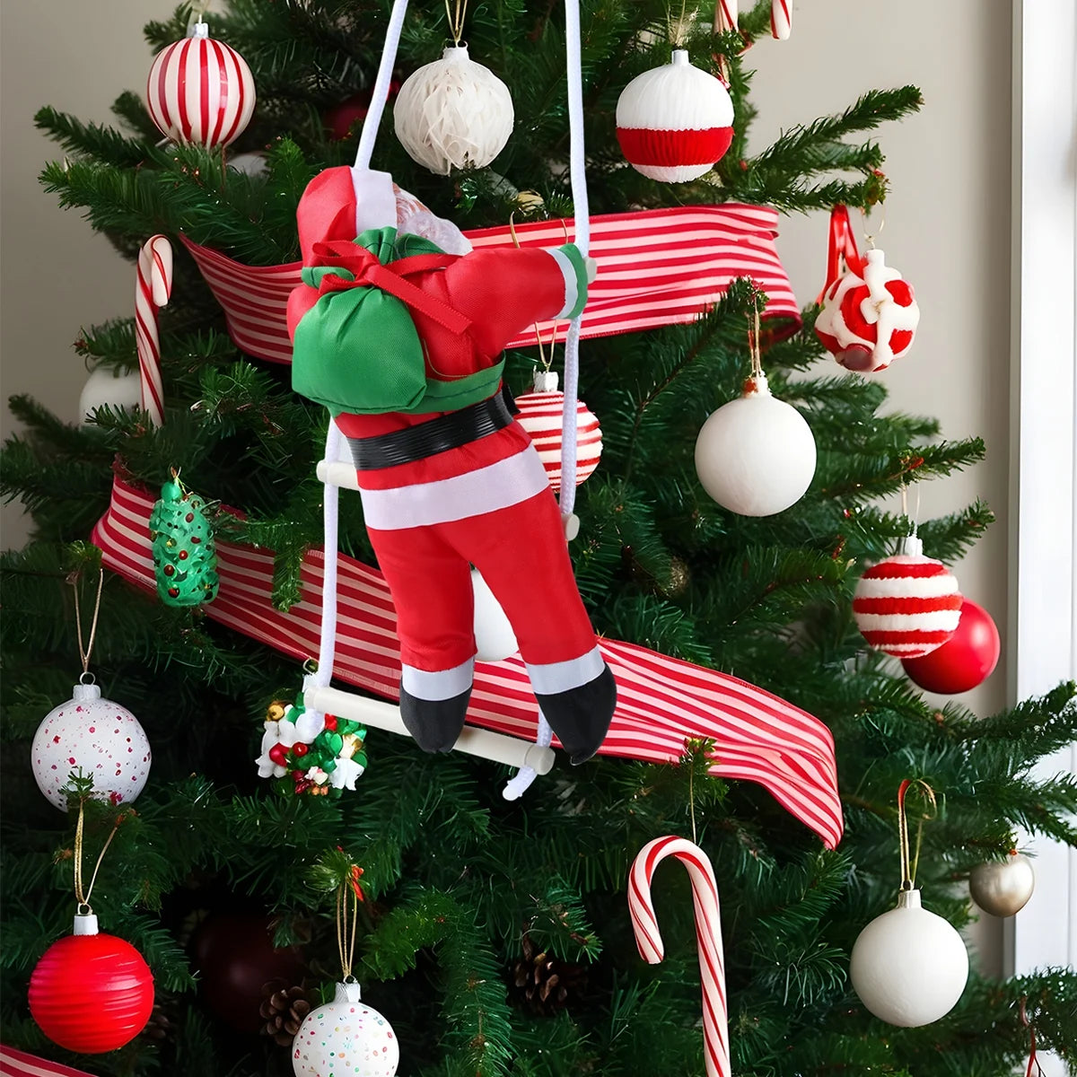 Santa Claus Climbing Ladder Pendant Ornament