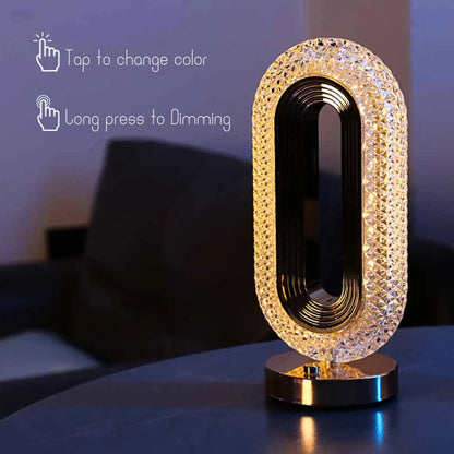 Lampe de table rechargeable USB en cristal