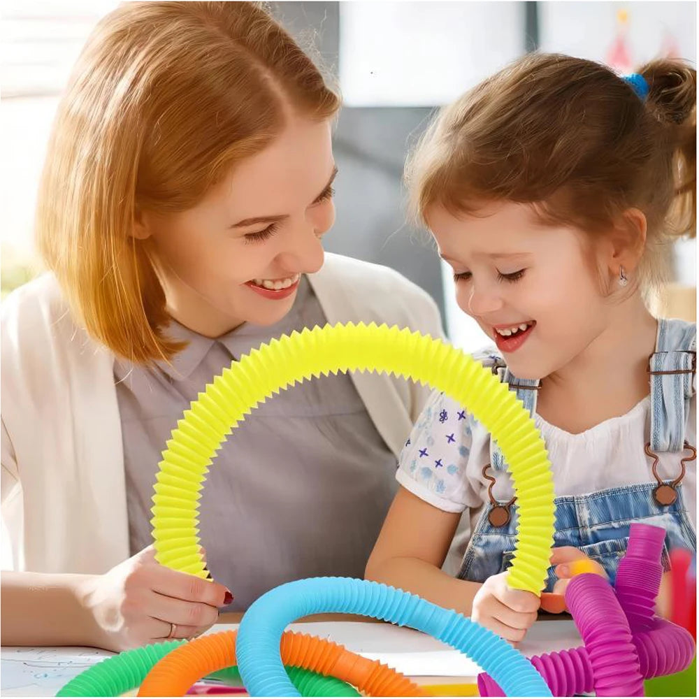 Lot de 10 à 30 tubes télescopiques colorés - Jouets sensoriels pour enfants et adultes