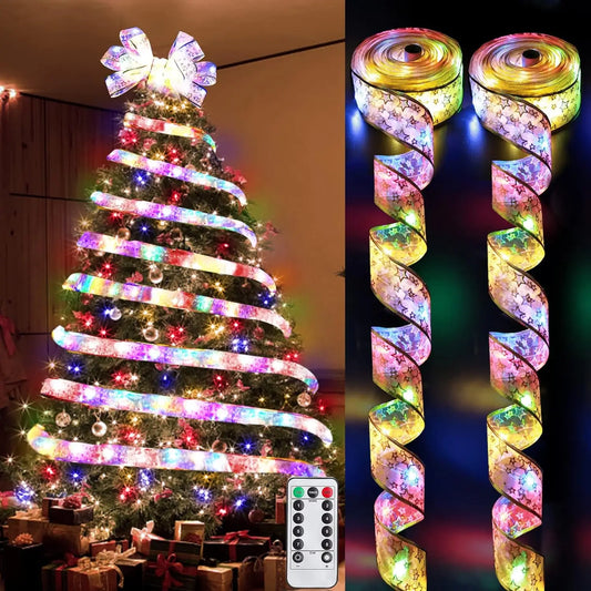 Ruban lumineux festif DIY pour décoration de Noël et du nouvel an.