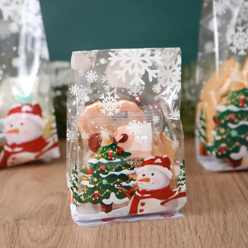 25/50pcs Snowman Cookie & Candy Gift Bags